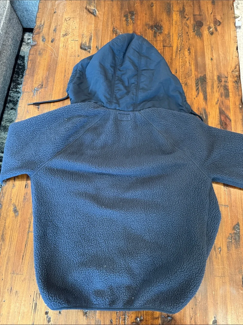J. Crew Navy Hooded Sherpa Zip Jacket